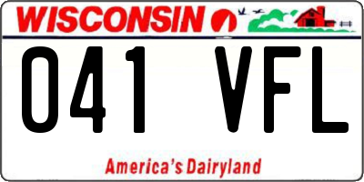 WI license plate 041VFL
