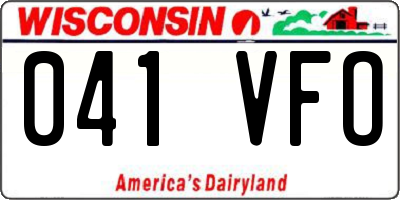 WI license plate 041VFO