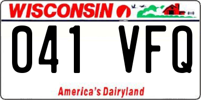 WI license plate 041VFQ