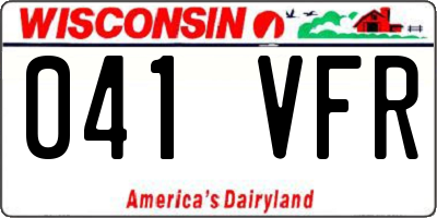 WI license plate 041VFR