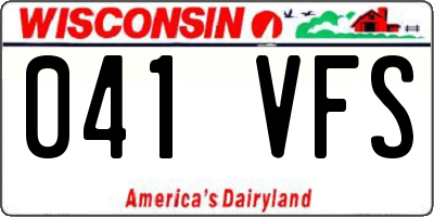 WI license plate 041VFS