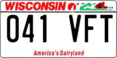 WI license plate 041VFT