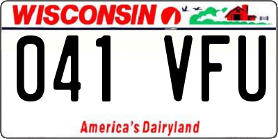 WI license plate 041VFU