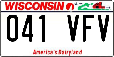 WI license plate 041VFV