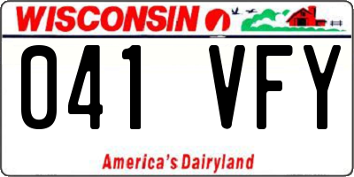 WI license plate 041VFY