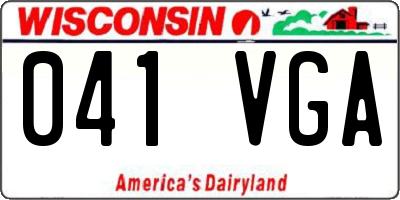 WI license plate 041VGA