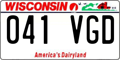 WI license plate 041VGD