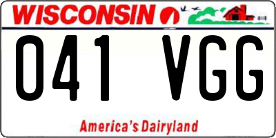 WI license plate 041VGG