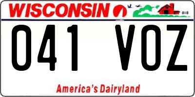 WI license plate 041VOZ