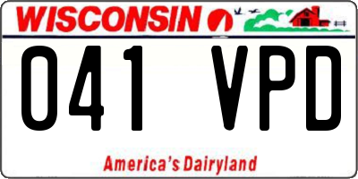 WI license plate 041VPD