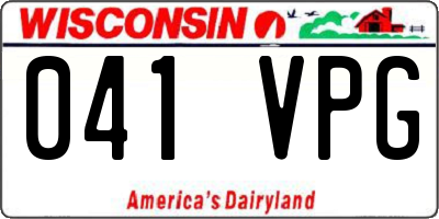 WI license plate 041VPG