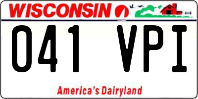 WI license plate 041VPI