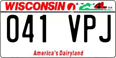 WI license plate 041VPJ