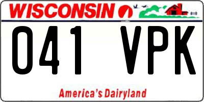 WI license plate 041VPK