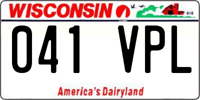 WI license plate 041VPL