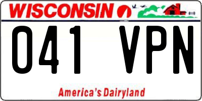 WI license plate 041VPN