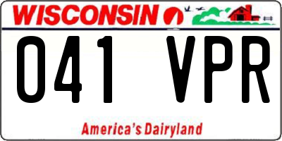 WI license plate 041VPR
