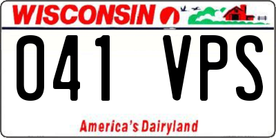 WI license plate 041VPS