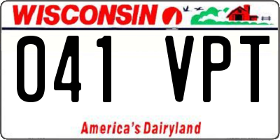 WI license plate 041VPT