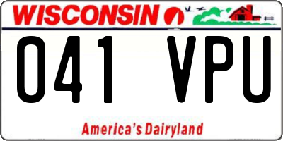 WI license plate 041VPU