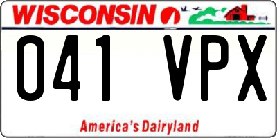 WI license plate 041VPX
