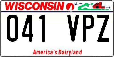 WI license plate 041VPZ