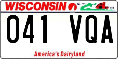 WI license plate 041VQA