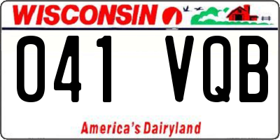 WI license plate 041VQB