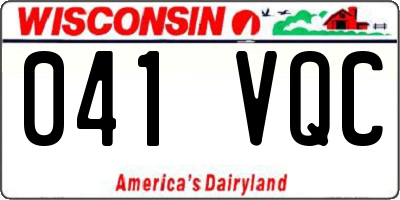 WI license plate 041VQC