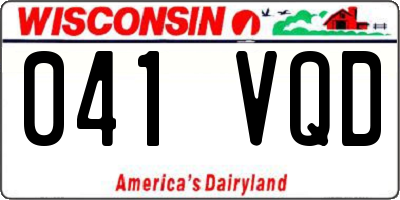 WI license plate 041VQD