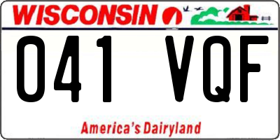 WI license plate 041VQF