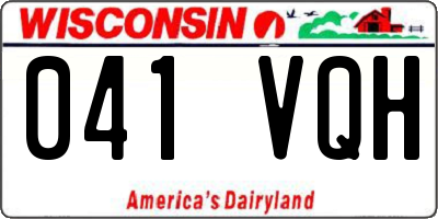 WI license plate 041VQH