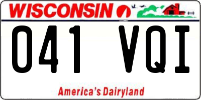 WI license plate 041VQI