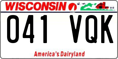 WI license plate 041VQK