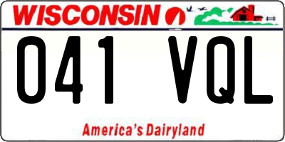 WI license plate 041VQL