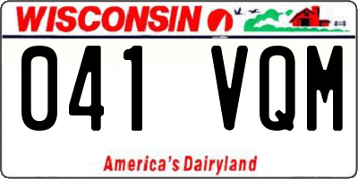 WI license plate 041VQM
