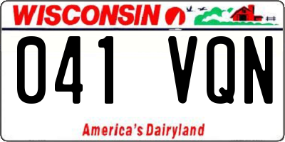 WI license plate 041VQN