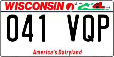 WI license plate 041VQP