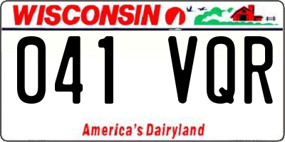 WI license plate 041VQR