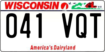 WI license plate 041VQT