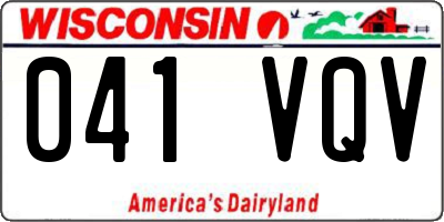 WI license plate 041VQV