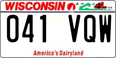 WI license plate 041VQW