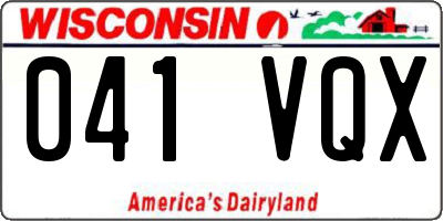 WI license plate 041VQX