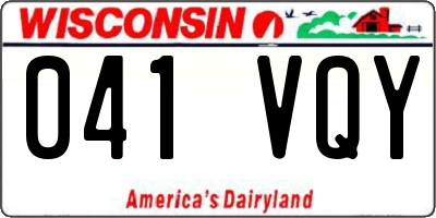 WI license plate 041VQY