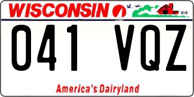 WI license plate 041VQZ
