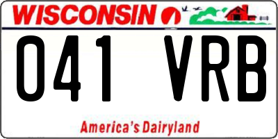 WI license plate 041VRB