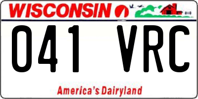 WI license plate 041VRC