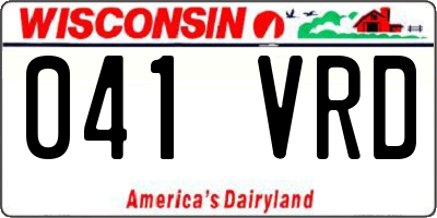 WI license plate 041VRD