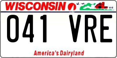 WI license plate 041VRE
