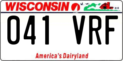 WI license plate 041VRF